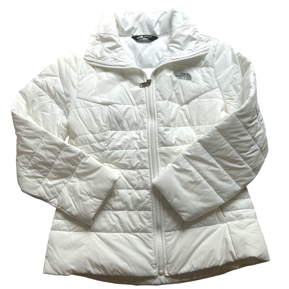 North Face Women’s White Puffer Zip Jacket Size Small
